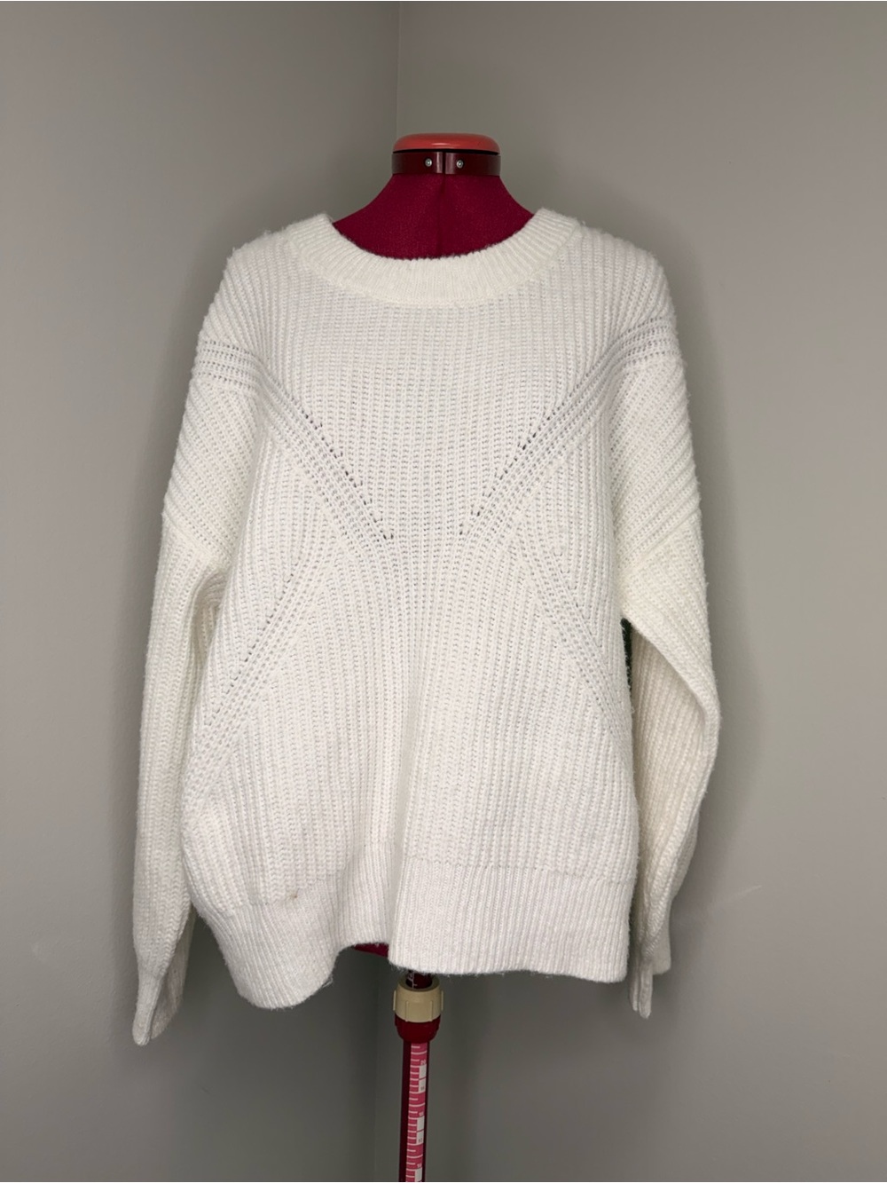 Sonoma Cream Cable-Detail Crewneck Sweater